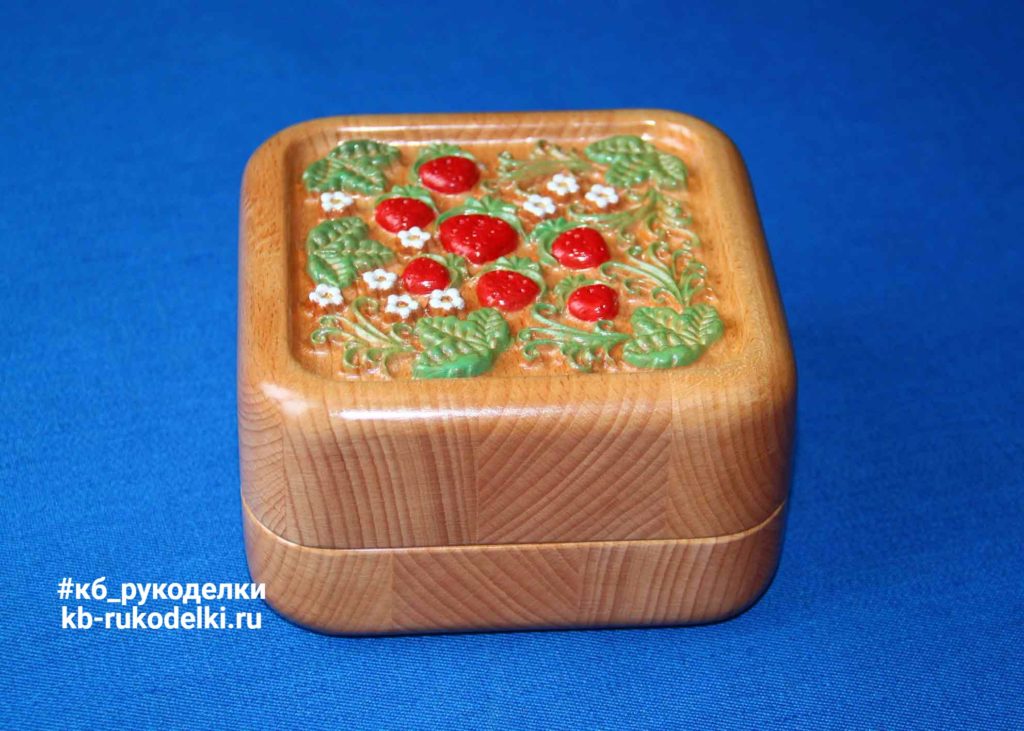 КБ Рукоделки: подарки и изделия из дерева на заказ Деревянная шкатулка «Хохлома» 